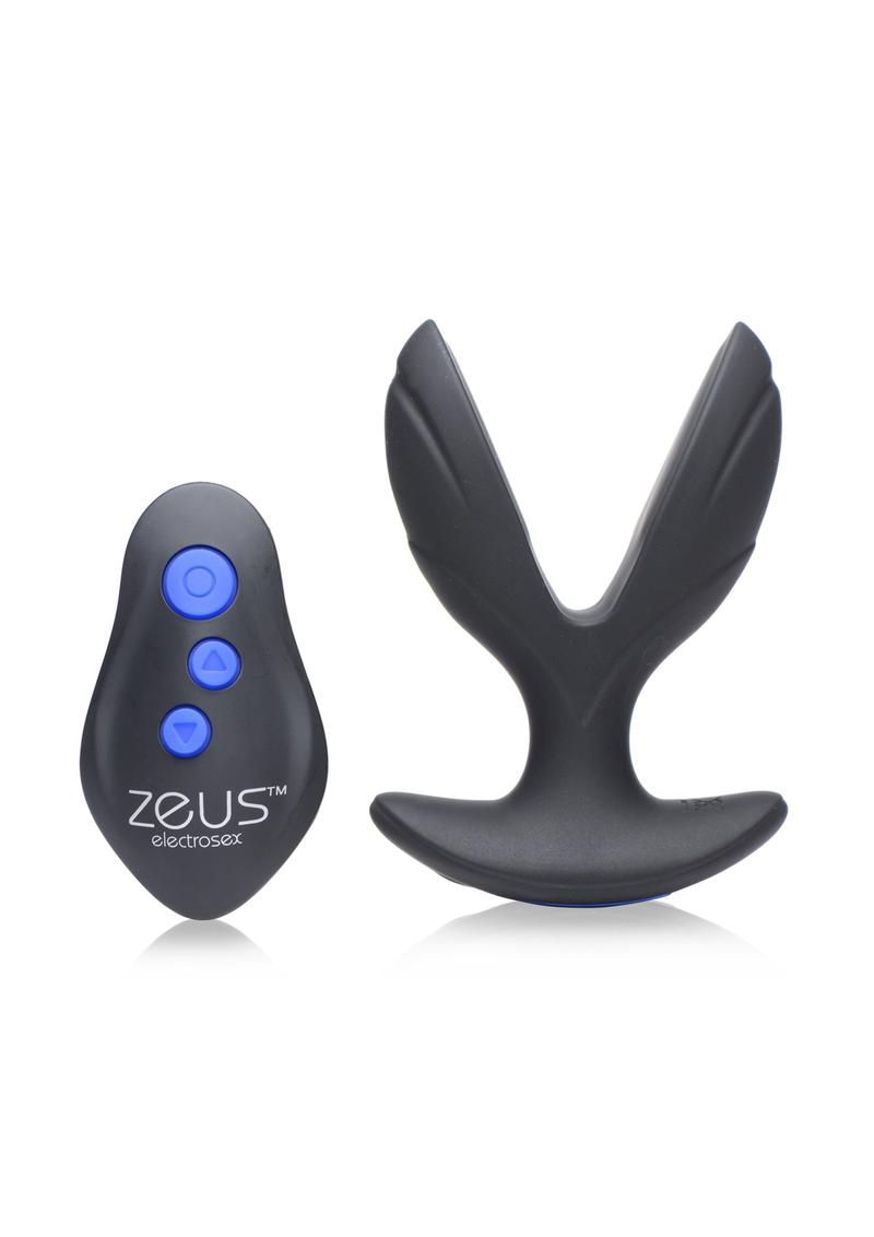 Zeus Electro-Spread 64x Vibrating and E-Stim Silicone Rechargeable Butt Plug with Remote Control