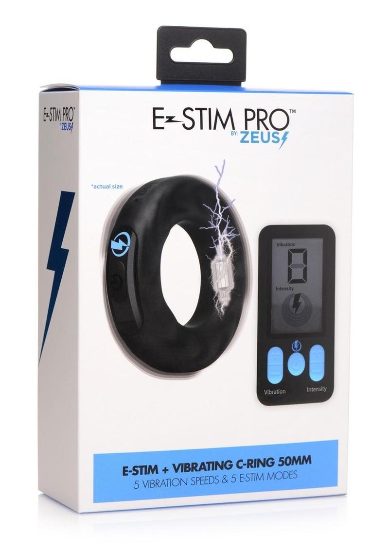 Zeus Vibrating and E-Stim Rechargeable Silicone Cock Ring with Remote Control