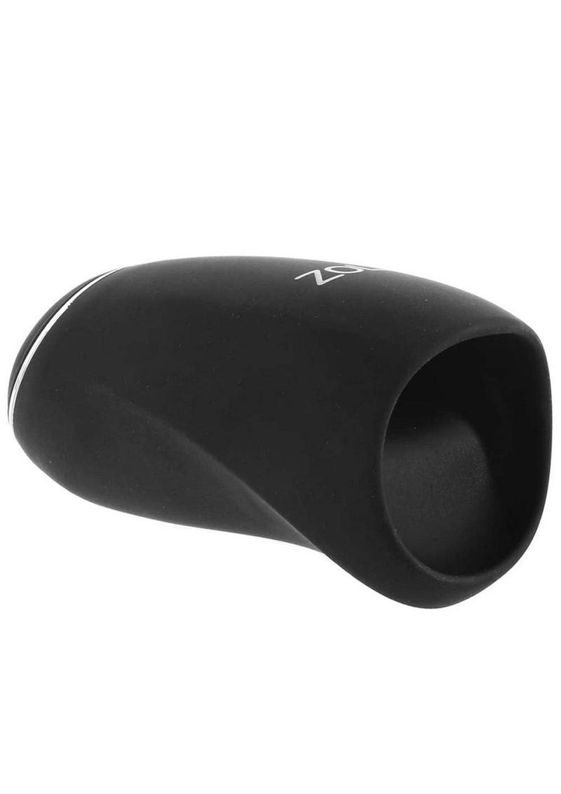 ZOLO Stickshift Squeezable Vibrating and Thrusting Rechargeable Male Stimulator - Black/Silver