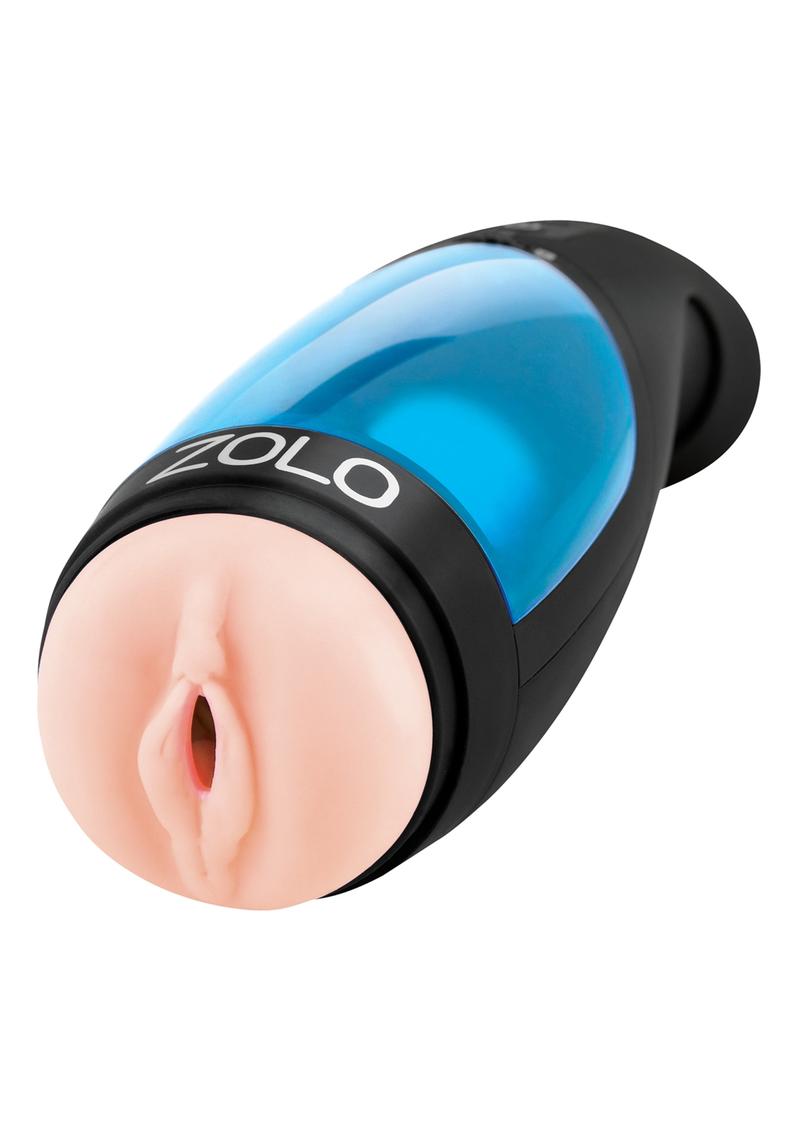 ZOLO Thrustbuster Rechargeable Vibrating Masturbator - Pussy - Black/Blue